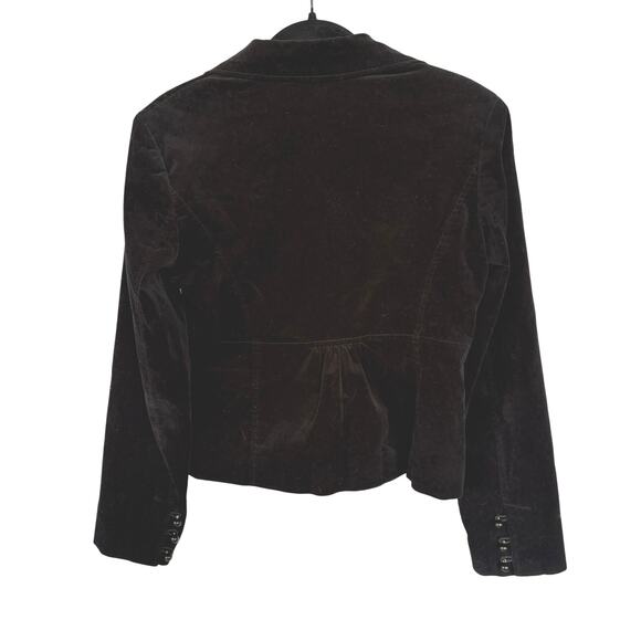 Vtg Y2K Black Victorian Regencycore Steampunk Dark Romantic Velvet Jacket Medium - Picture 4 of 9